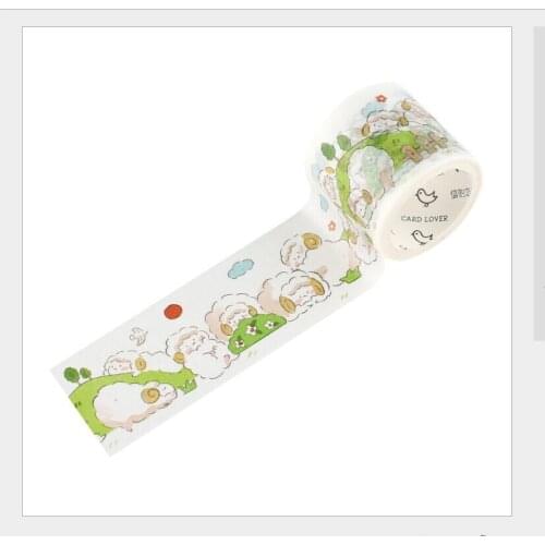 30mm wide Lovely sheep rabbit bear cat happy party dream town washi tape DIY planner scrapbooking masking tape