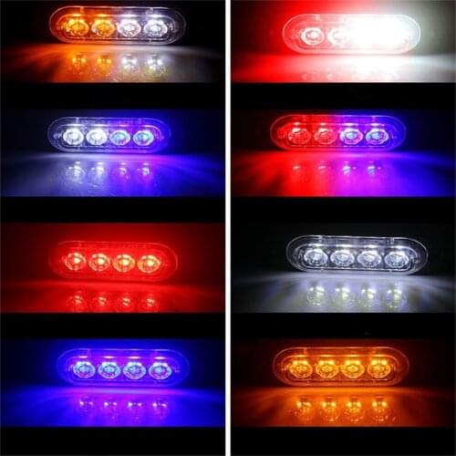 4LED Car Strobe Warning Light Grill Flashing Breakdown Emergency LED Side Light