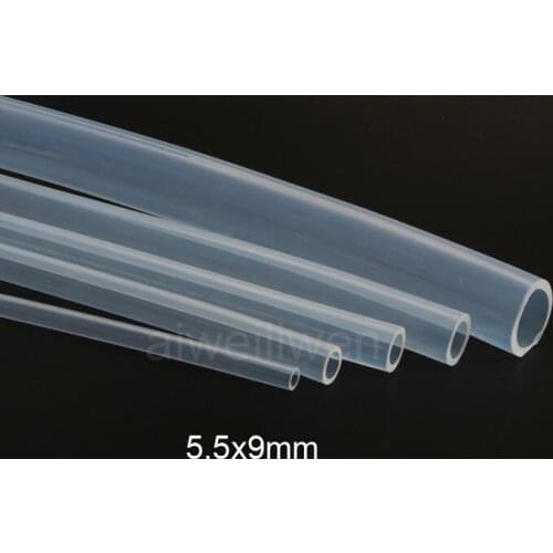 5.5mm ID 5.5x9mm FDA medical Food grade transparent silicone Rubber tube silica tubing Capillary silicon hose