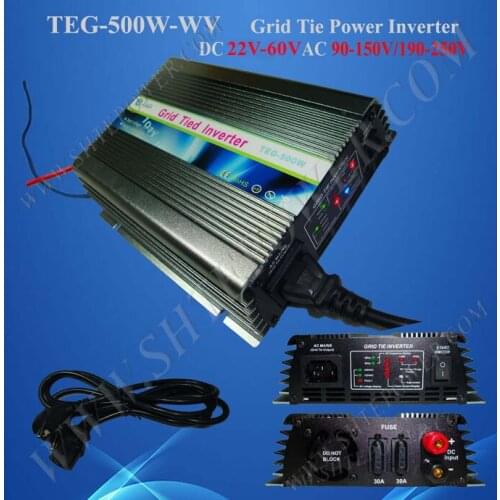 500w Grid Tie Solar Inverter DC 22V~60V Input AC 230V Output, On-grid Inverter