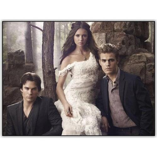 5d DIY Diamond Painting Foto Vampire Diaries Elena Damon Stefan Full Drill Square Crystal Mosaic Diamant Painting Embroidery Art