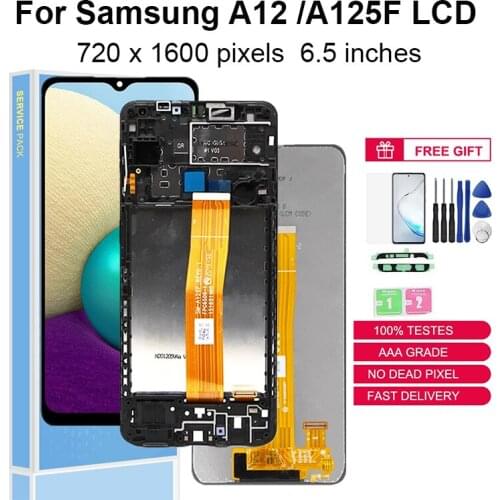 6.5" Original For Samsung Galaxy A12 SM-A125F SM-A125F/DSN LCD Display Touch Screen Digitizer Assembly Replace Replacement Parts