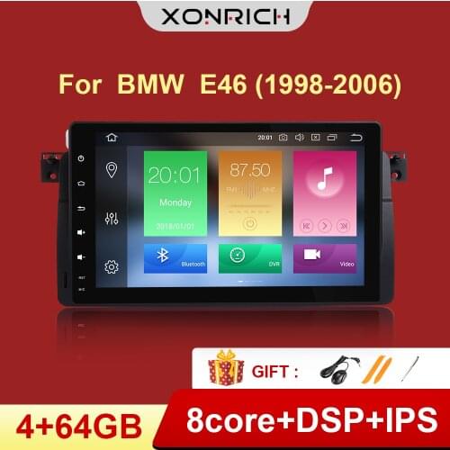 8 Core DSP Android 10.0 Auto Car Radio Multimedia Player GPS For BMW E46 Coupe (M3 Rover) 316i 318i Carplay 4GB 64GB IPS Screen