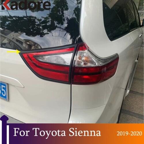 For Toyota Sienna 2019 2020 Carbon Fiber Rear Light Cover Trim Tail Lamp Taillight Taillamp Moulding Frame Garnish Accessories