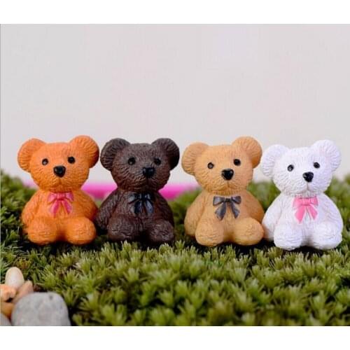 Bear figures decorative mini fairy garden animals statue jardin miniature Moss micro landscape ornaments resin craft TNA038