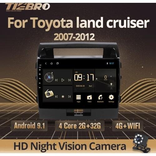TIEBRO 2din Android 9.0 Head Unit 4G Car Radio Multimedia Video Player Navigation GPS For Toyota Land Cruiser 11 200 2007-2015