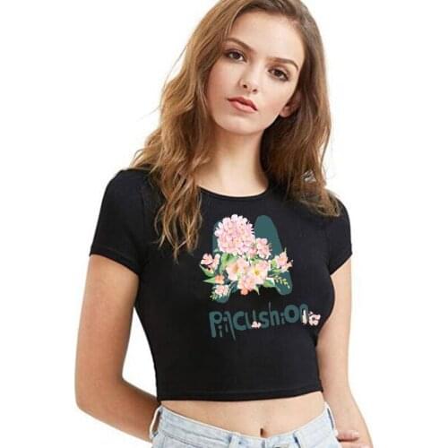 Summer Womens New T-shirt Printing And Short Sleeves To Highlight The Thin Waist Sexy Body Comfortable High-quality T-shirt