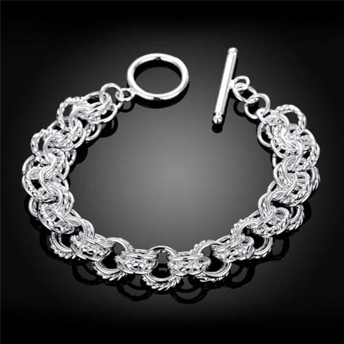 Hot new design Silver color circle TO bracelet jewelry fashion personality cool street style Top quality Factory Outlet H023