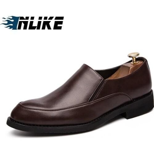 Men Slip On wedding shoes microfiber leather formal business pointed toe for man dress shoes
