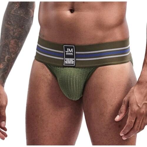 Mens Sexy Charm Underpants Pouch Cuecas Gay Slip Homme Srting Man Cotton Panties Thongs Underwear Men Stripe Underpants