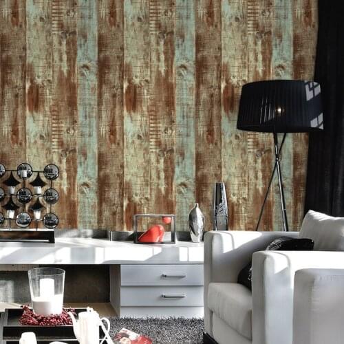 Restaurant Coffee Shop Wallpapers Waterproof PVC Vinyl Vintage Wall Paper Roll Texture Feature Wood Grain Wallcoverings 10M