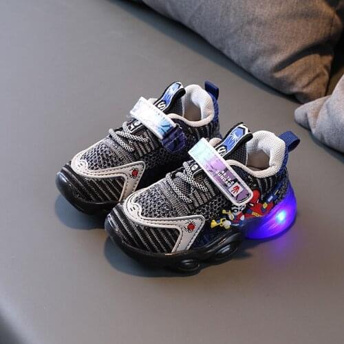Disney Spider-Man new sports childrens shoes for boys and girls fly woven breathable light shoes for children and children