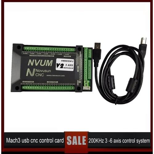 CNC motion controller NVUM 3-axis/4-axis/5-axis/6-axis Mach3 USB card 200KHz for stepper motor and servo motor slave function