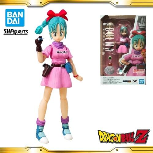 Original BANDAI Dragon Ball Z Bulma Action PVC Collection Model Toy Anime Figure Toys For Kids