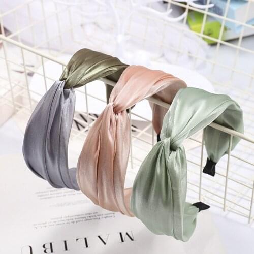 Women Small Fresh Solid Color Hairbands Spell Color Cross Wide Headband Sweet Wild Headband Fashion Headband Hair Accessories