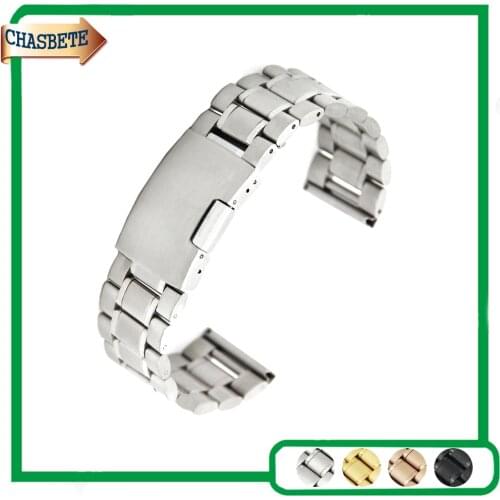 Stainless Steel Watch Band for Panerai Luminor Radiomir 22 24 26mm Men Women Metal Strap Belt Wrist Loop Bracelet Black + Pin