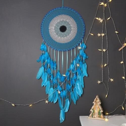 Luxury Large Boho Decor Handmade Wall Hanging Feather Dream Catcher Ring Wind Chime Art Ornament Home Room Decoration Craft Gift