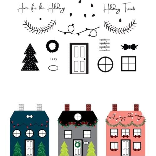 Christmas Home For The Holiday Metal Cutting Dies Matching Clear Silicone Stamp Scrapbooking Card Making New Stencil 2020