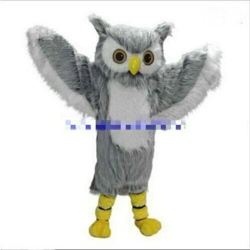 Grey Owl Eagle Mascot Costume Unisex Cartoon Apparel Cosplay Party Fancy Dress Event Apparel Cartoon Character Birthday Clothes