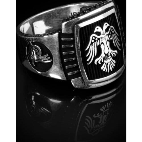 Silver Men Ring Gerat Seljuk Emparie Model Ring Turkish Men Jewelry Vintage Silver Accessories 925 Sterling Silver