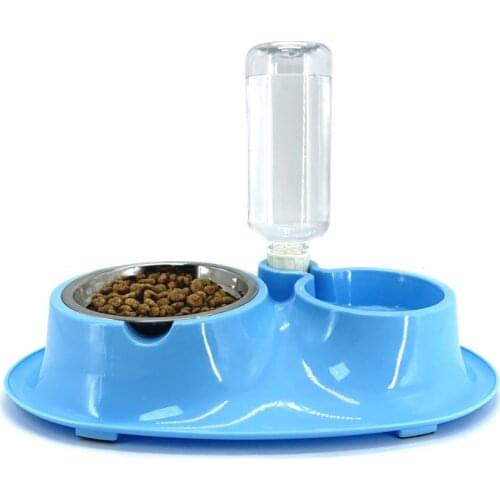 Double Use Pet Feeder System With Water Bottle Cat Bowl Dog Bowl for Pet Feeding