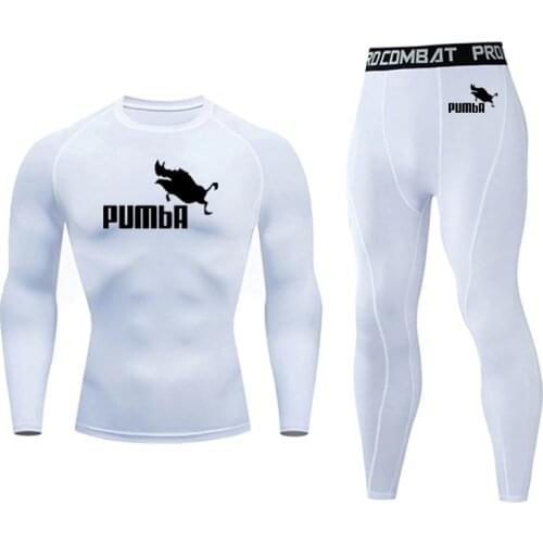 MMA Track Suit Men Sportswear Thermal underwear Compression leggings Skin shirt rashgard Male Long johns Winter Mens Wear 4XL