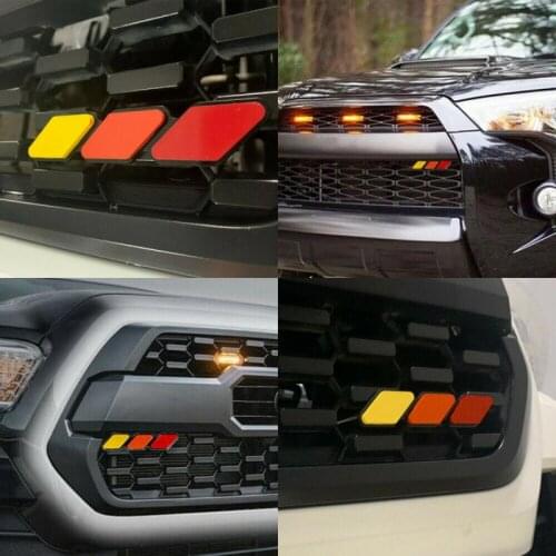 Three-color Car Sticker Film Car Grille Emblem Decal Car Styling Decoration For Tacoma / 4Runner / Tundra Auto Car Accessories