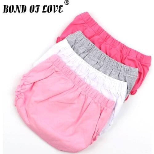 4pcs/lot Baby Shorts Newborn Bloomers Baby Panties Elastic Solid Color Infant PP Shorts 100% Cotton Shorts Kids Bloomer 4 colors