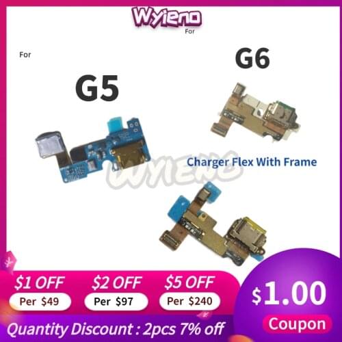 Wyieno Charging Port For LG G6 H870 G5 Stylo 4 5 E960 Type C Micro USB Charger Connector Flex Cable Board Microphone MIC