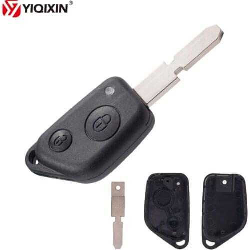 YIQIXIN 2 Button Car Key Shell Fob For Citroen Picasso Saxo Xsara Berlingo Elysee Remote Car Key Case With Light Uncut 406 Blade