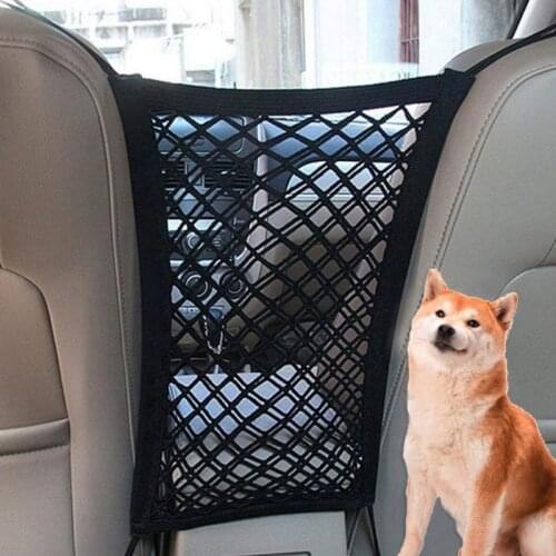 Pet Safety Travel Isolation Net Car Truck Back Seat Dog Barrier Mesh Universal Trunk Pocket Cargo Luggage Holder Organizer