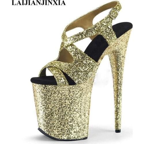 LAIJIANJINXIA New Sexy Women Shoes 20CM High Heel Platforms Pole Dance/Performance /Star /Model, Sandals Party / Wedding Sandals