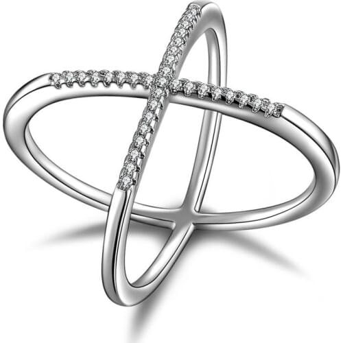 Cross Ring Silver plated color Rings For Women Jewelry Anel Anillos Mujer Aneis Bague Femme Jewellery Anelli Anillo Best Gift