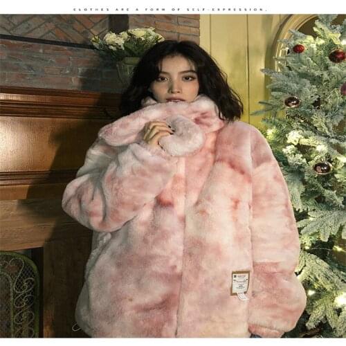 Winter Women Plus Size Clothes Female Warm Scarf Fur Parka Pink Jacket Lady Long Sleeve Korean Fashion Loose Casual Coats Tops