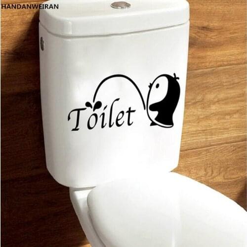 High quality 1piece small penguin toilet bathroom decoration stickers affixed stickers WALL STICKERS FOR BLANK