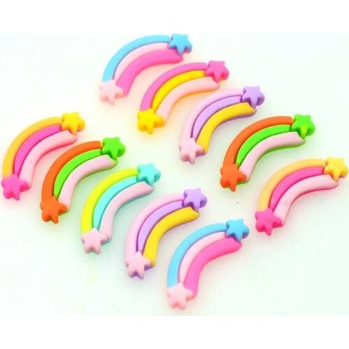 10PCS 15X37mm Randomly Mixed Candy Color Resin Flat back Rainbows-Diy Scrapbooking Crafting Materials