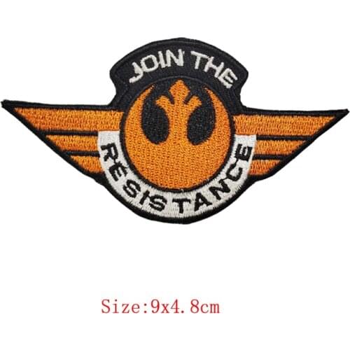 10Pcs Denim patch "Join The Resistance" atches Embroidered Iron On Patch For Clothing Badges Paste For Clothes Bag Pants Sewing