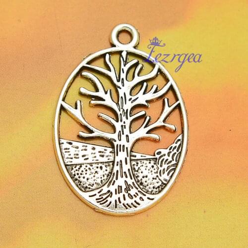 10pcs/lot--24x35mm, Antique silver plated Tree charms,DIY supplies,Jewelry accessories