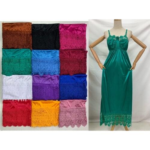 12 pcs/1 dozen Plus Size Women Sexy Silk Satin Night Lace Dress Sleeveless Nighties Condole Belt Skirt Sleepwear