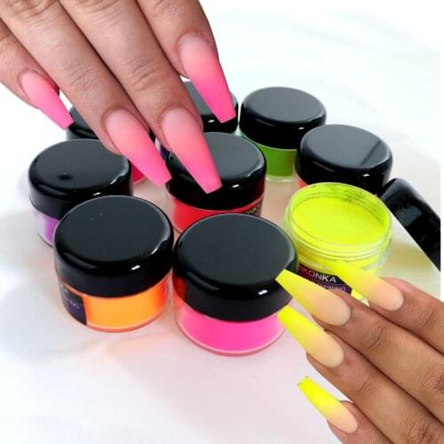 15g Acrylic Powder Neon Pigment Powder For UV Nail Art Polymer Builder New Carving 3D Pattern Manicure Dust Acrylic