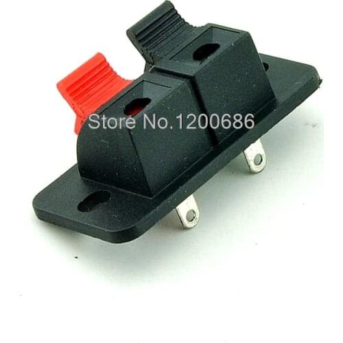 2 Terminal Spring Clip Wall Plate for Audio Speaker Wires