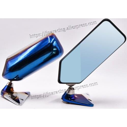 2PCs Racing Car Rearview Mirror with Blue Mirror Burnt Blue Drift Side View Mirrors