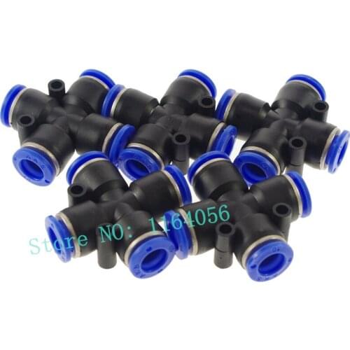 20pcs PZA10 Pneumatic Cross Union Push In To Connect Fitting Tube OD 10MM Quick Release