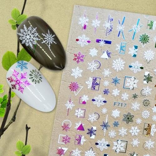 3D Nail Sticker Decals Self-adhesive Stickers for Nails Holiday Gift Snowflakes Line Stickers for Manicure Nail Art Decoration