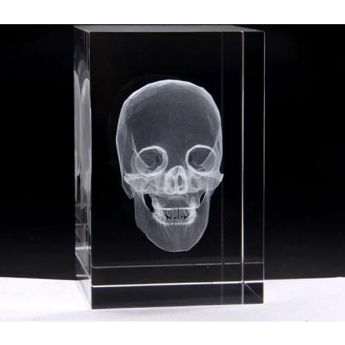 3D Stereo Crystal Internal Carbide Skull model education Medical model 5*5*8cm