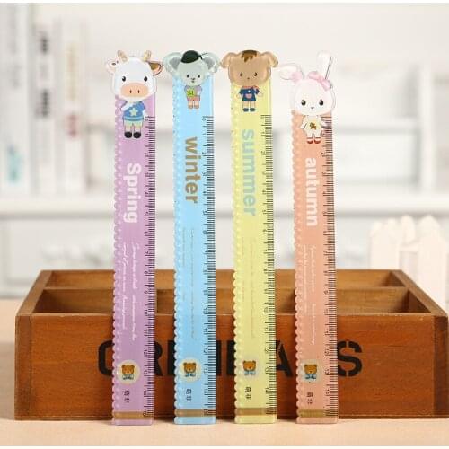 40pcs Cute Cartoon Rabbit 4 Seasons Rulers Kawaii Accessories Stationery Cute 6' Rulers for School Study Supplies Drafting Rules