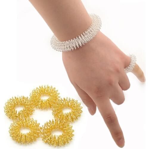 Anti stress Spiky Sensory Tactile Bracelet Finger Trainer Ring Fidget Training Finger Sensory Toy for Autism ADHD Stress Relief
