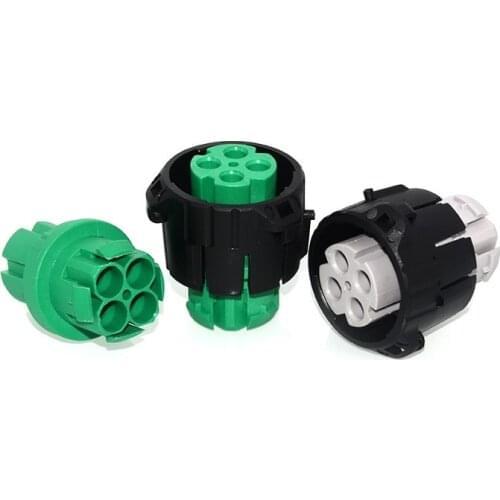 50 Sets 4 Pon ITT Type Automobile Female Connector DIN Wiring Plug Grey Green APD Cable Installation Socket 121583-0002