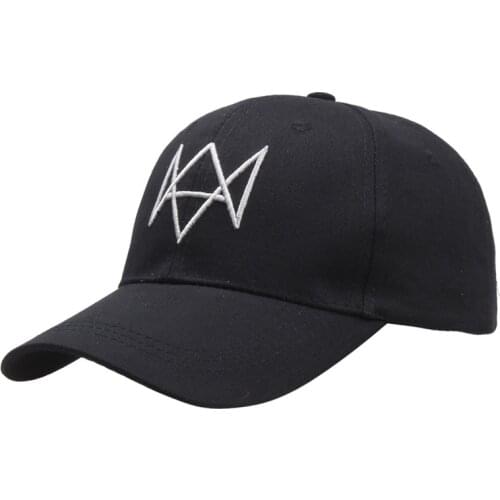 New Watch Dogs Aiden Pearce Baseball Cap For Men Women Boys Embroidery Black Snapback Hip Hop Caps Male Cosplay Costume Dad Hat