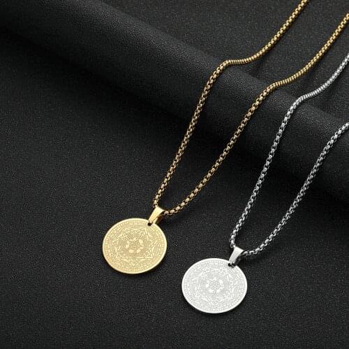 Cxwind Fashion Seals of The Seven Archangels Pendant Choker Statement Stainless Steel Disc Necklace for women man Amulet Jewelry